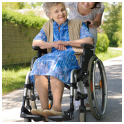 Senior woman in a wheelchair